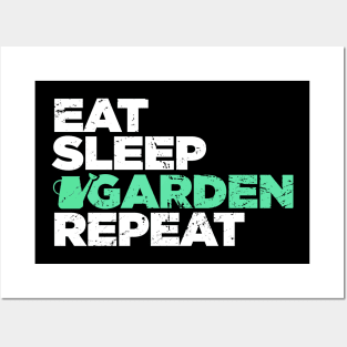 Eat, Sleep, Garden | Funny Gardening Graphic Posters and Art